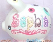 Personalized Piggy Bank - Large, Design Dots Mood