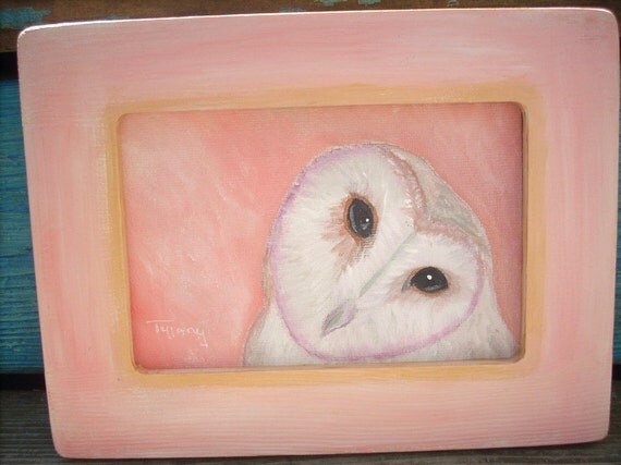 WISDOSM - Original Owl Painting - framed
