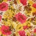 Vintage Fabric - Pink and Yellow Floral Linen Burlap - 1.5 Yards