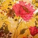 Vintage Fabric - Pink and Yellow Floral Linen Burlap - 1.5 Yards
