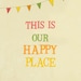 My Happy Place typography art print, happy quote, room decor, studio wall art, office decor, living room art, light beige, orange, yellow