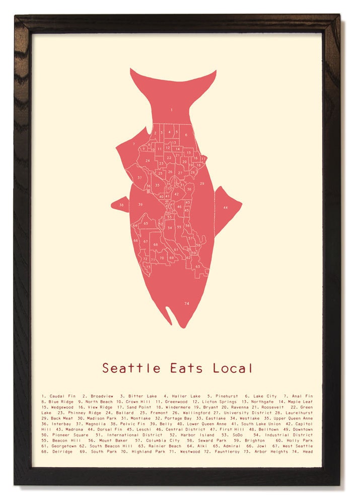 Seattle Eats Local Neighborhood poster