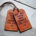 2 Custom Leather Luggage Tags - Vertical - Gift for Him or Her