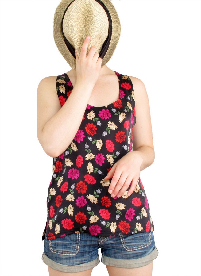 Rose Bush Silk Tank Top