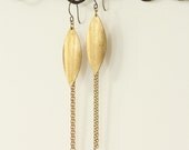 Petal and Vine Brass Fringe Earrings by Prarieoats