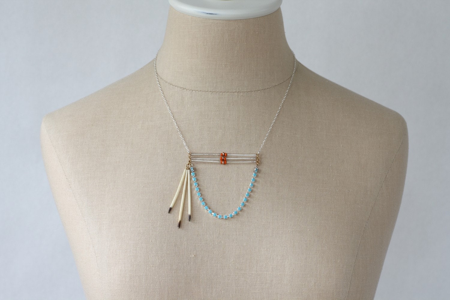 Cheyenne I - Porcupine Quill Bib Necklace by Prairieoats