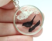 Bird Silhouette with Cloud Resin Pendant