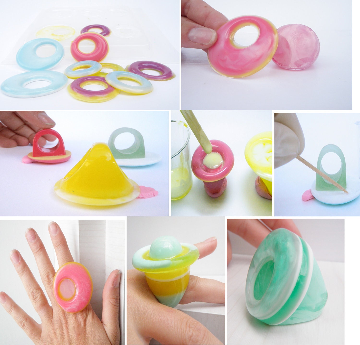 MIX n' MATCH Split Silicone Flat Rectangle Ring Mold (size 6)