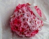 Pink posie kissing ball Multi shades of pink petite flowers make up "Pink Explosion".