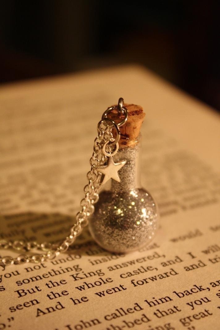 ON SALE Star Dust Vial Necklace