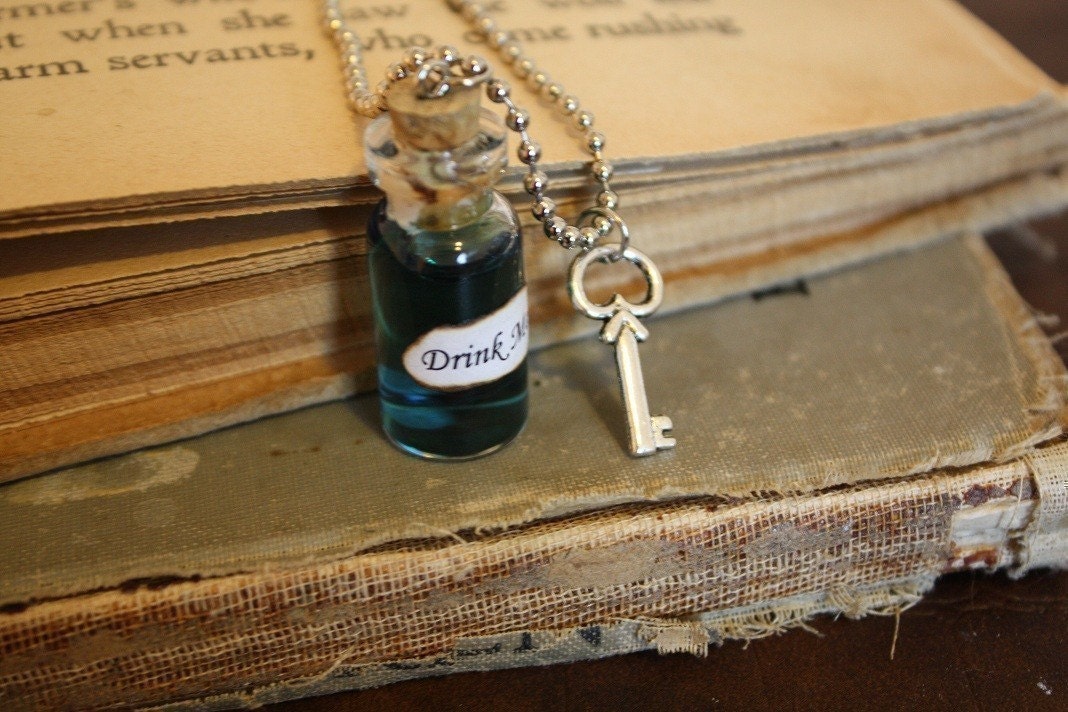 Alice in Wonderland Drink Me Vial Necklace