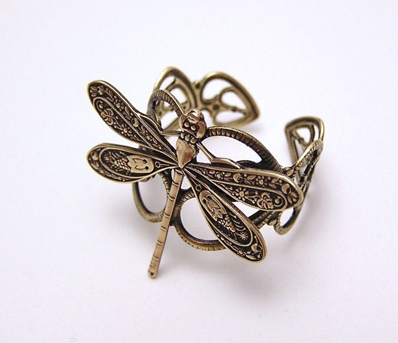 tiny petite DRAGONFLY RING