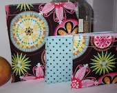 Reusable sandwich and snack bag set - Carnival bloom with snack bag of your choice