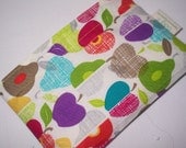 Organic cotton reusable snack bag - Apples and pears