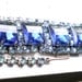 Antique Vintage Necklace Choker 20s Art Deco 7 Huge Square Dark Blue Faceted Rhinestones Surrounded 127