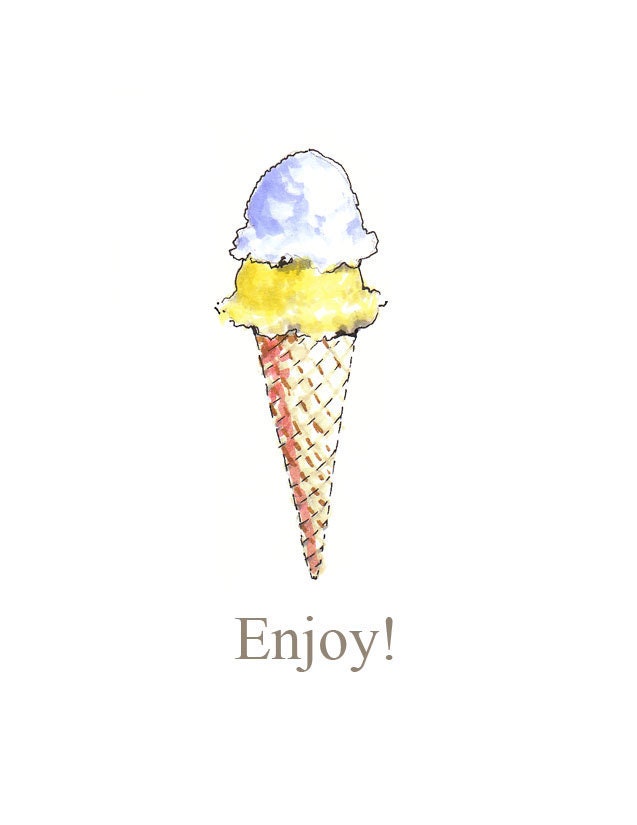 Ice Cream  Enjoy Birthday Summer  Celebration Card