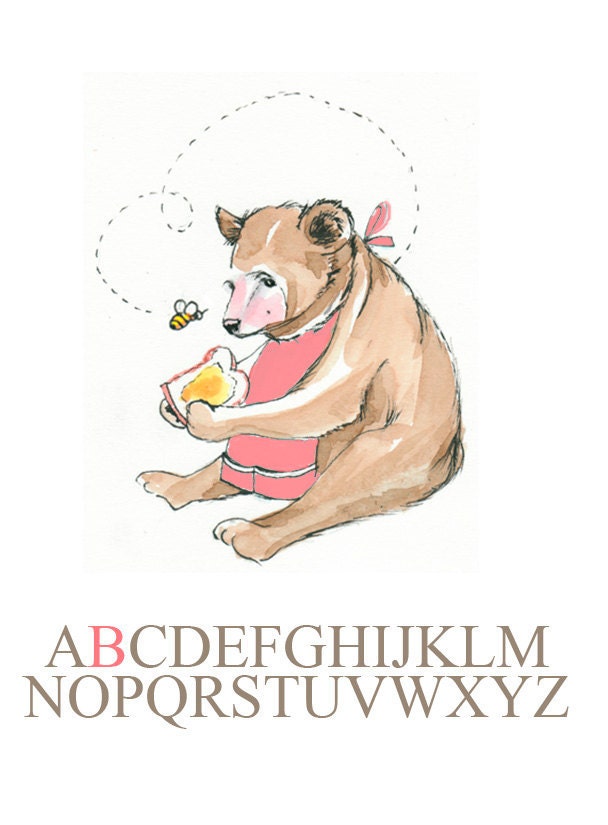 Baby Bear Card Invitation Announcement Pink