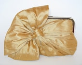 Silk Bow-Gold-Bridal Clutch-Bridesmaid Clutch-Clutch Purse-Formal