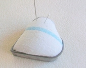 Pincushion Vintage Heart Shaped Cookie Cutter and Vintage Blue and White Feedsack Fabric