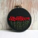 Hand Embroidered Red Poppies Wall Decor