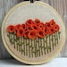 Orange Poppies Hand Embroidered Wall Decoration