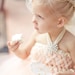 Sweet Sophistication Flower Girl Dress, shown in Peach, Size Medium