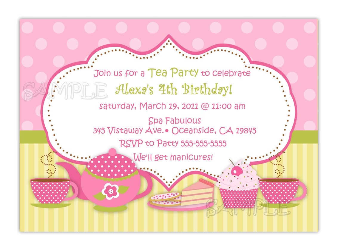 Tea Party Birthday Invitation (You Print)