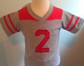 GreatStitch Football Jersey Tshirt 1st or 2nd Birthday RED