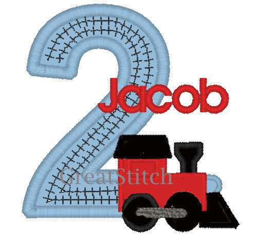 GreatStitch Train Birthday Shirt 1st Birthday 2nd Birthday 3rd Birthday