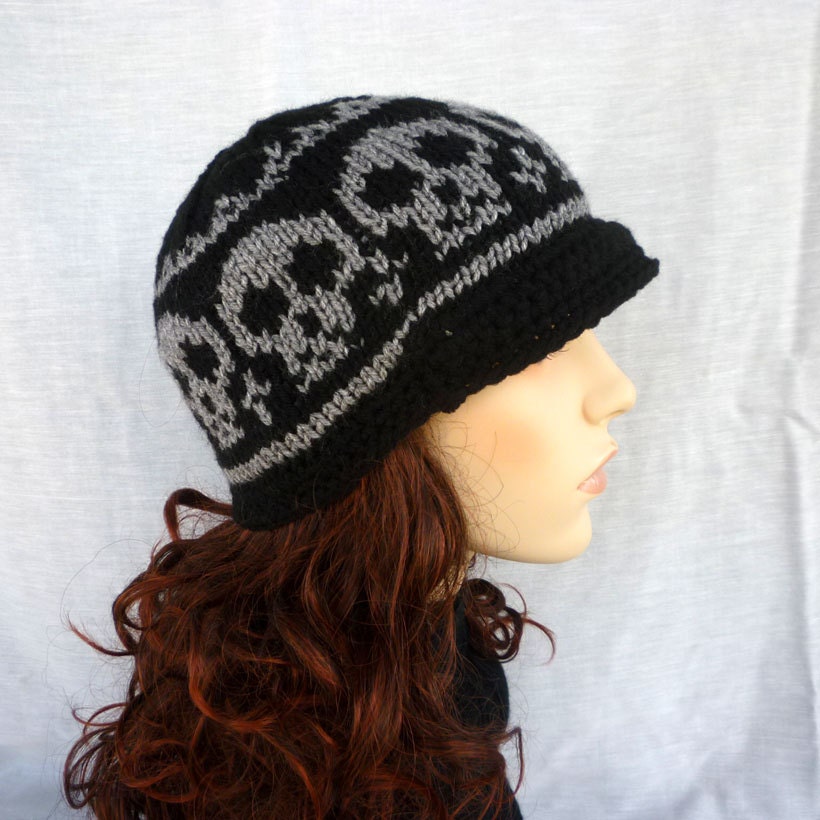 Pirate Ahoy - Knitted Skull hat Size M