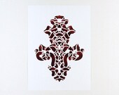 Symbol, original indian ink drawing, sanguine colour