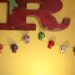 Day of the Dead Felt Skull Garland Banner, handstiched with bright colors, small