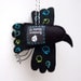 Mexican Folk Art Felt Raven ornament handstiched
