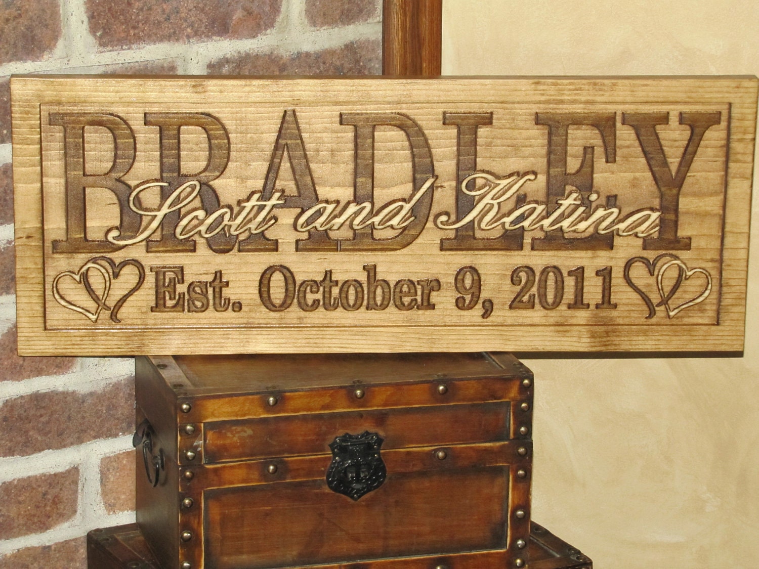Personalized Family Name Signs CARVED Custom Wooden Sign Last name Wedding Gift Established Anniversary custom personalized sign