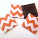 Set of 4 Coasters made w/ Designer fabric Chevron in Orange, Tangerine