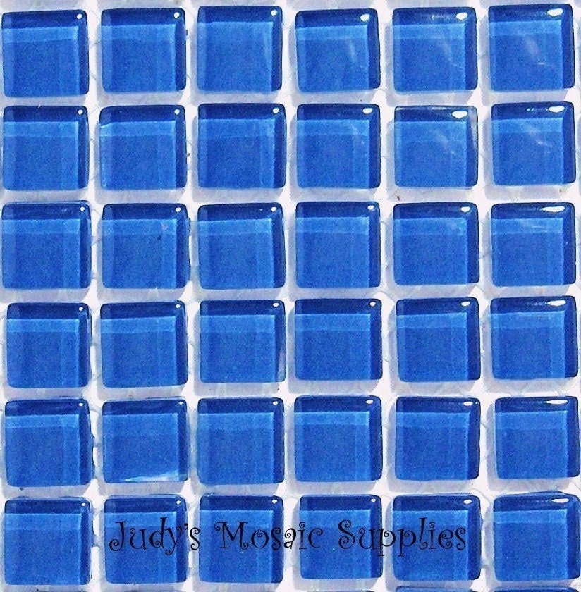 SALE Blue Glass Tiles Mini Tesserae Mosaic Squares - 100 3/8 Inch Tiles