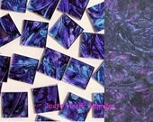 Van Gogh Blue Violet Glass Tiles Tesserae Mosaic Squares - 10 1 Inch Tiles