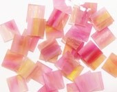 Pink and Yellow Glass Tiles Tesserae Mosaic Squares - 100 1/2 Inch Tiles