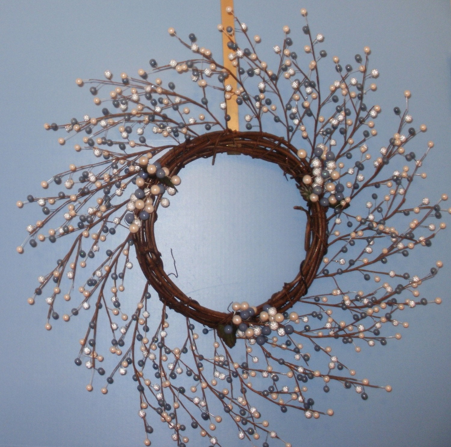 Mixed Blue Berry Swirl Large Wreath by Silk N Lights Designs