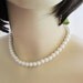 Design your own Sweet and Simple Crystal White Pearl and Ribbon Bridal Bridesmaid Necklace -11 Ribbon colors to choose
