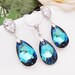Something Blue Wedding Jewelry Bridal Jewelry Bridal Necklace Bridal Earrings (Large) bermuda blue Swarovski Crystal drops Bridesmaid Gifts