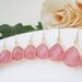 SET of 5 Wedding Jewelry Bridesmaid Jewelry Bridal Earrings Bridesmaid Earrings Baby Pink Agate Matte Gold Trimmed Earrings