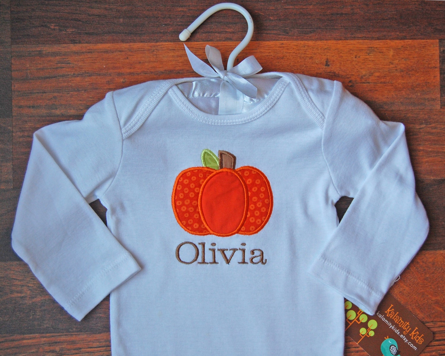 Fall Pumpkin Monogrammed Onesie or Shirt, Pumpkin Shirt, Halloween Shirt, Pumpkin Onesie, Pumpkin Bodysuit