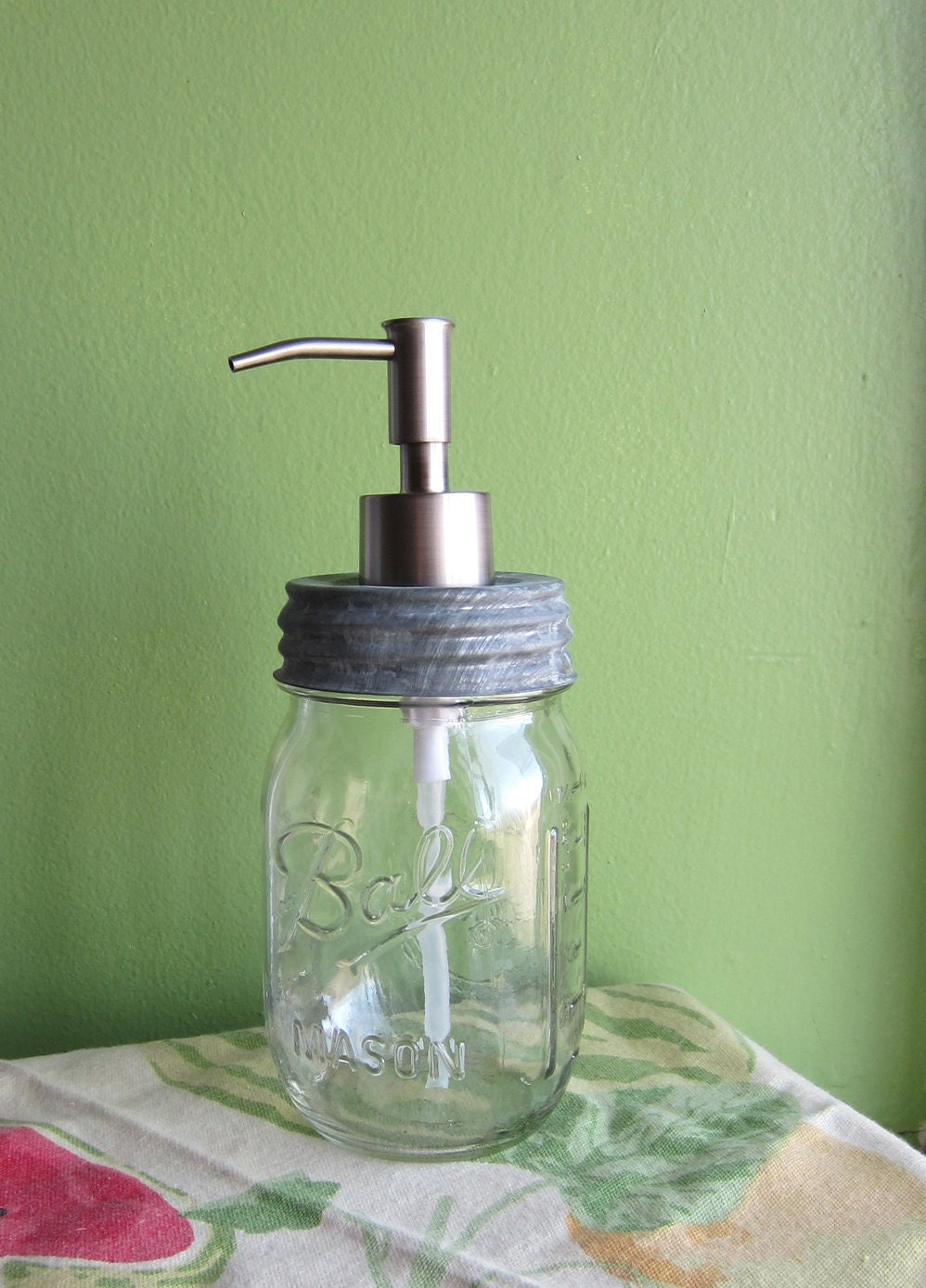 Mason Ball Pint Jar Upcycled Soap Dispenser