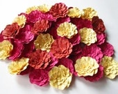 As seen in Bridal Guide Magazine Wedding Paper Flowers 25-2 1/2 inch in your choice of colors-Open Flowers-Handmade