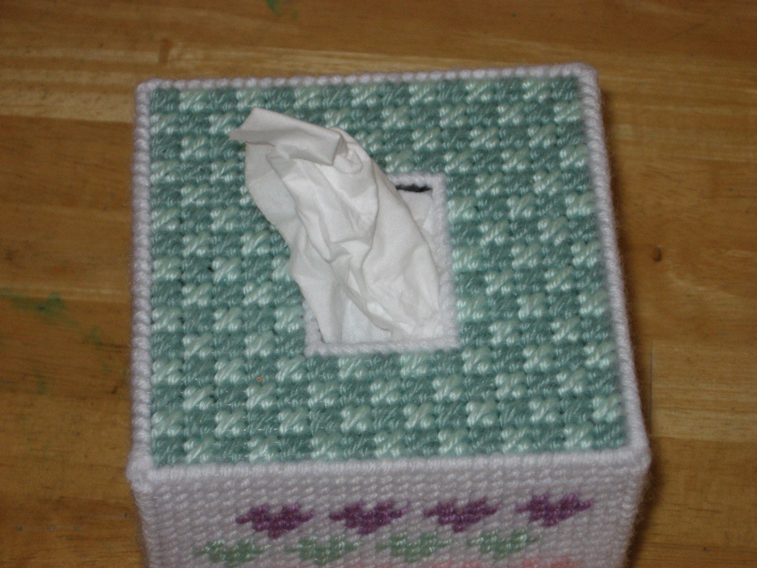 Pastel Heart and Checkerboard Tissue Box Cover