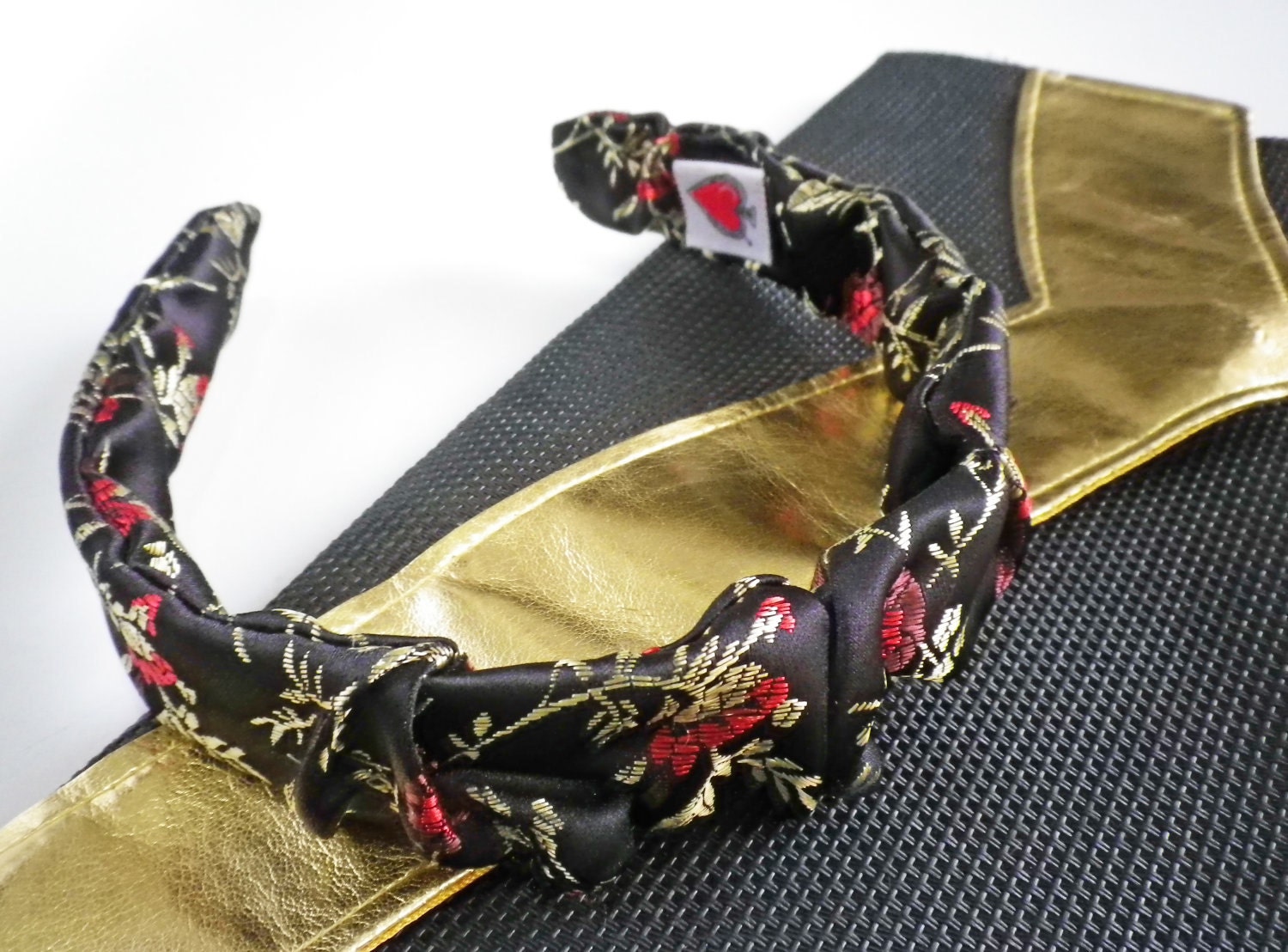 Black Envelope Clutch Metallic Gold
