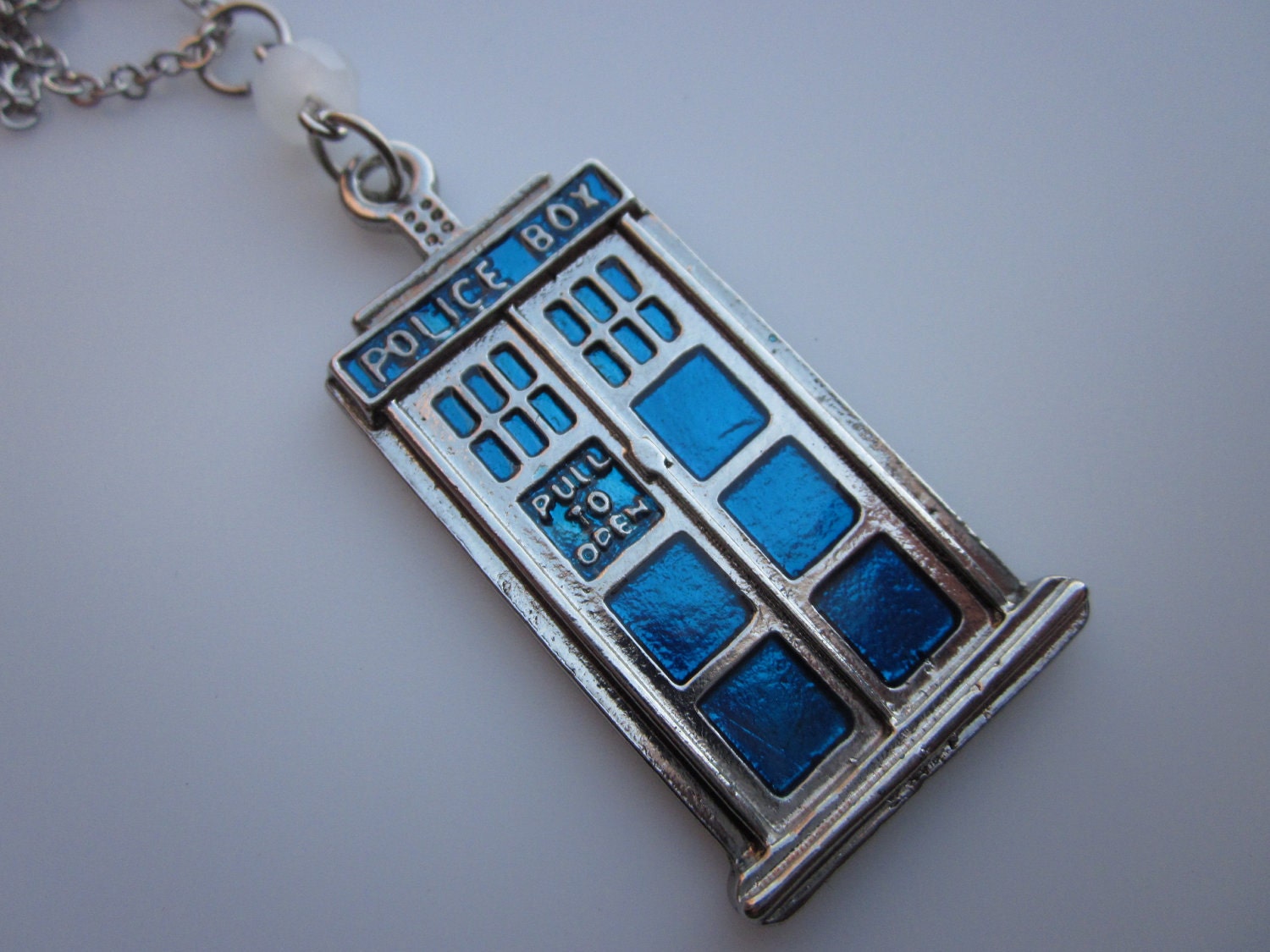 THE DOCTOR. Police Call Box Necklace.