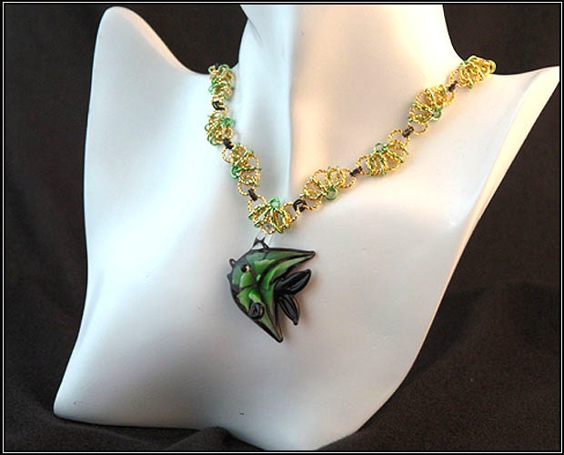 Flower Fish Chainmaille Necklace