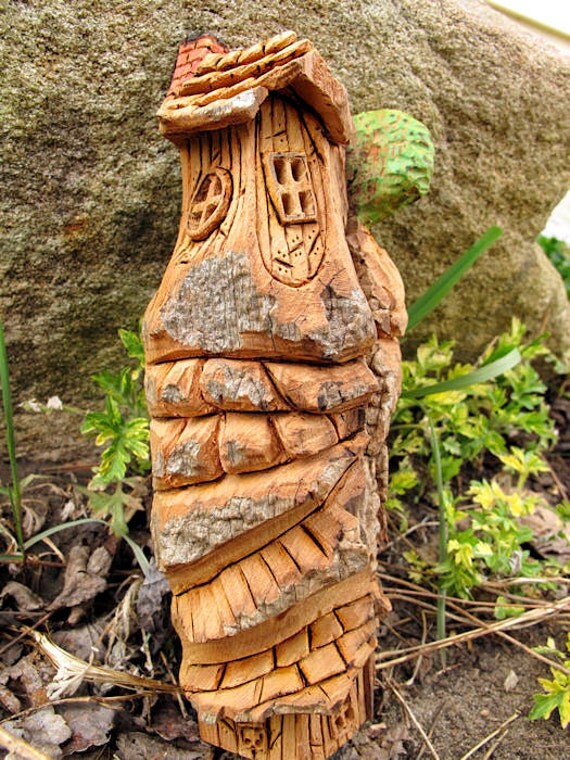 Cottonwood Fairy House Hand Carved - Hideaway